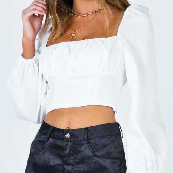 Princess Polly Ariah Long Sleeve Crop Top size 4 - Picture 1 of 10